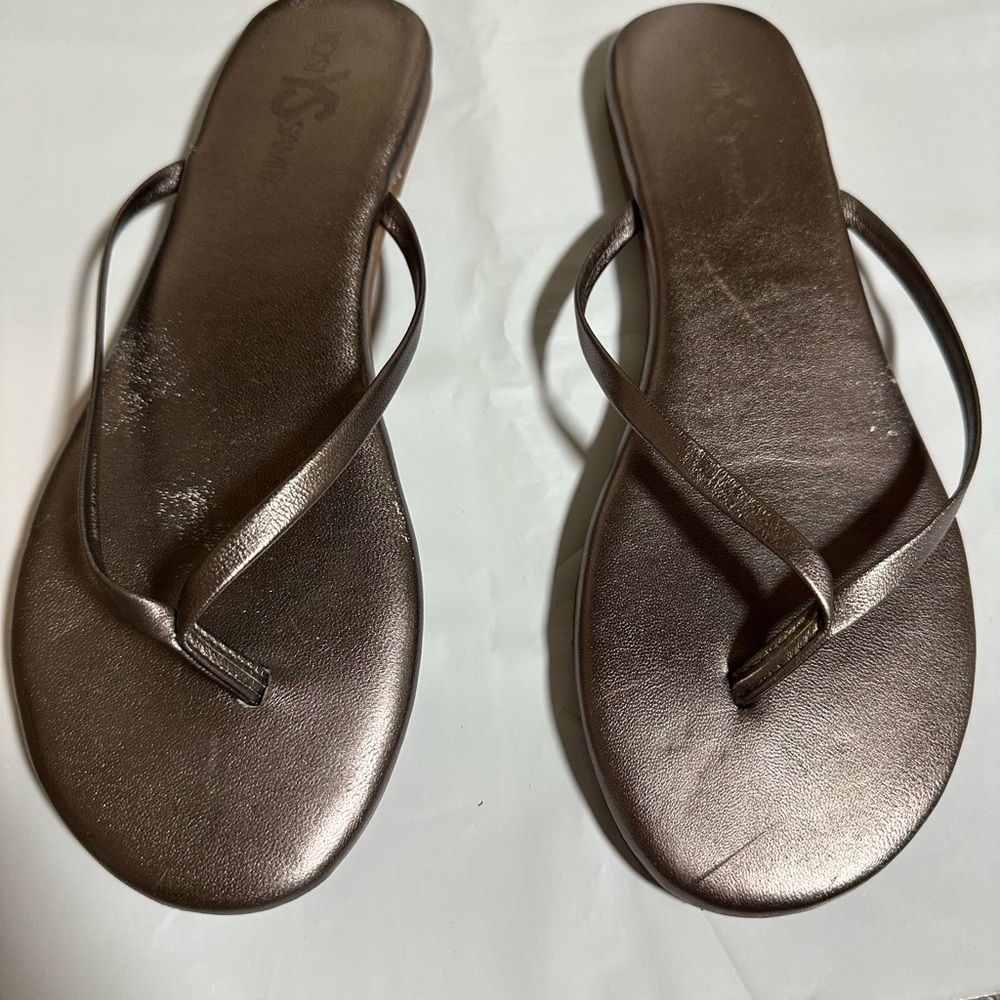 Yosi Samra Size 8 Pewter Thong Women’s Sandals Pre Owned. - Picture 3 of 8